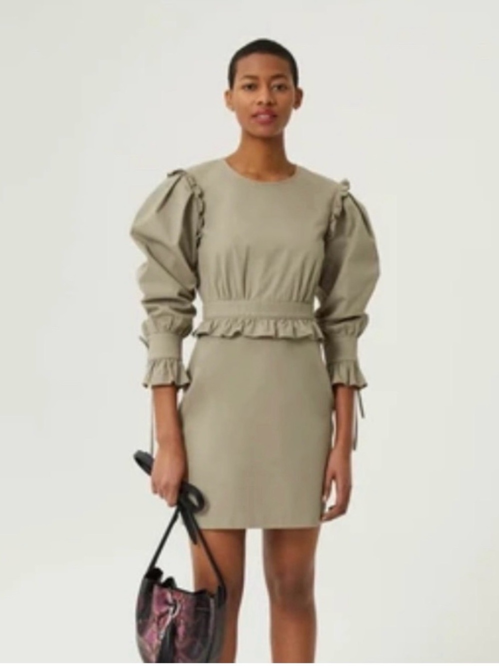 Rebecca Minkoff | Paislee mini ruffle dress women’s size M blouson long sleeves
